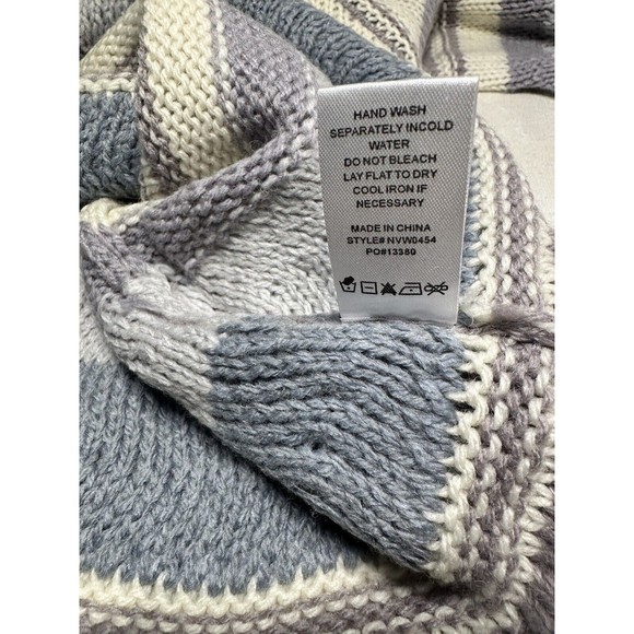 VICI Oakwood striped crewneck wool blend beige/lilac Women knit Sweater SzXL NEW - Picture 11 of 11